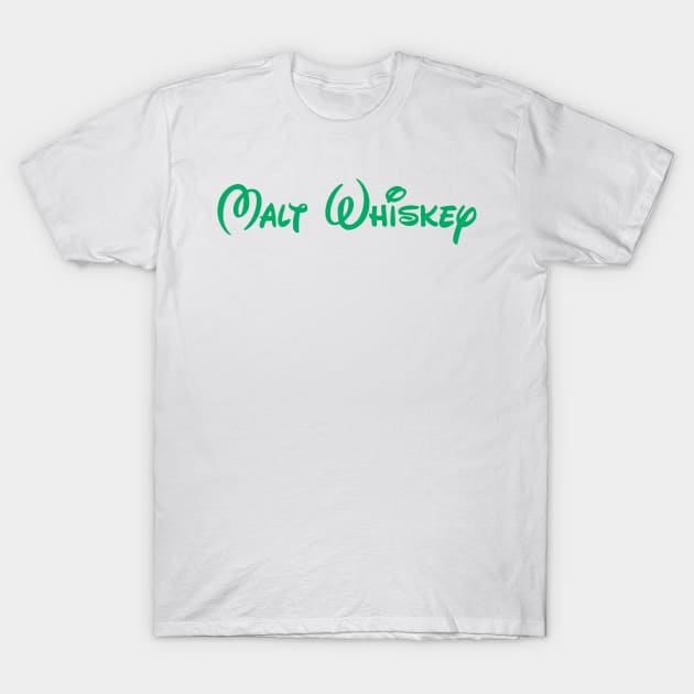 Malt Whiskey (green) T-Shirt by Brightfeather